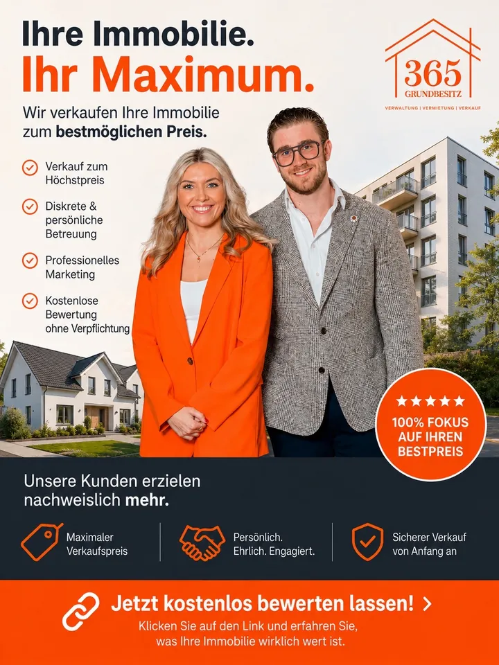 Anzeige von 365 Grundbesitz mit dem Team und dem Satz Ihre Immobilie, Ihr Maximum