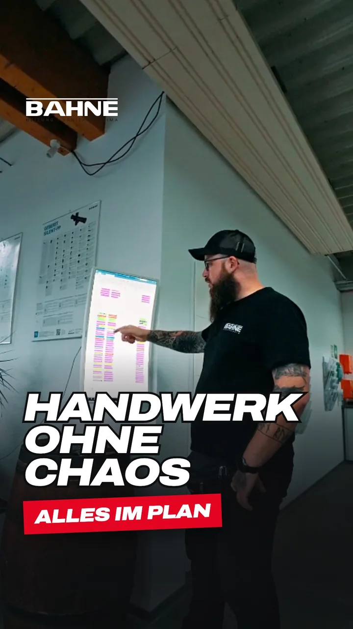 Titelkarte Handwerk ohne Chaos aus dem Social-Media-Auftritt der BAHNE GmbH