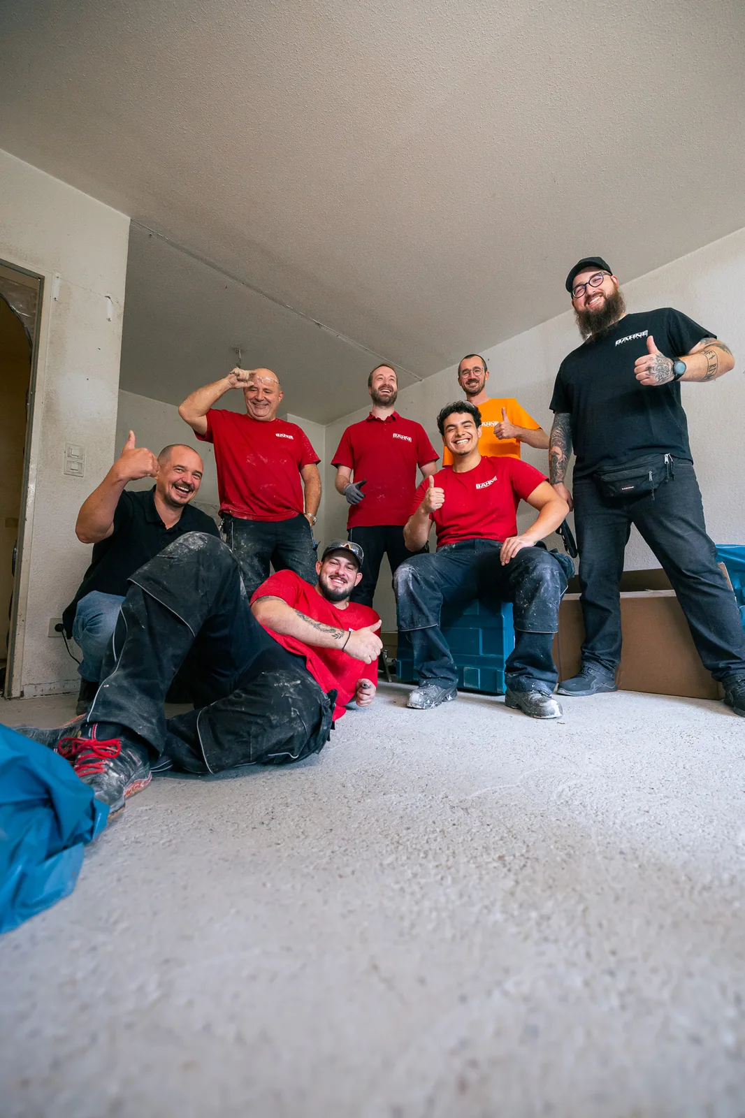 Monteure der BAHNE GmbH im Rohbau