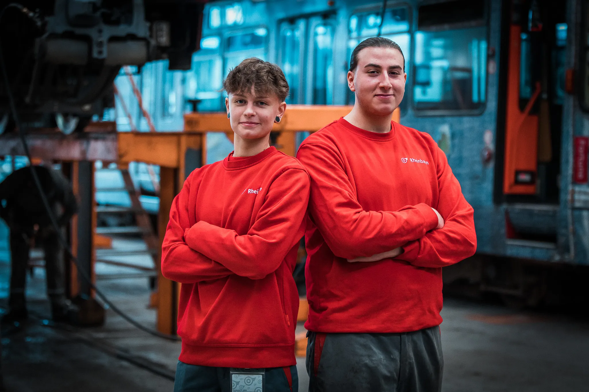 Recruiting-Setup der Rheinbahn AG mit echten Mitarbeitenden vor der Kamera