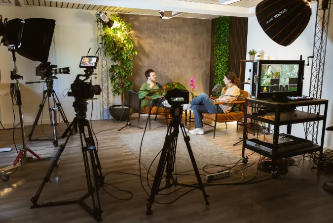 Kamera-Setup im CreativCube-Studio in Essen